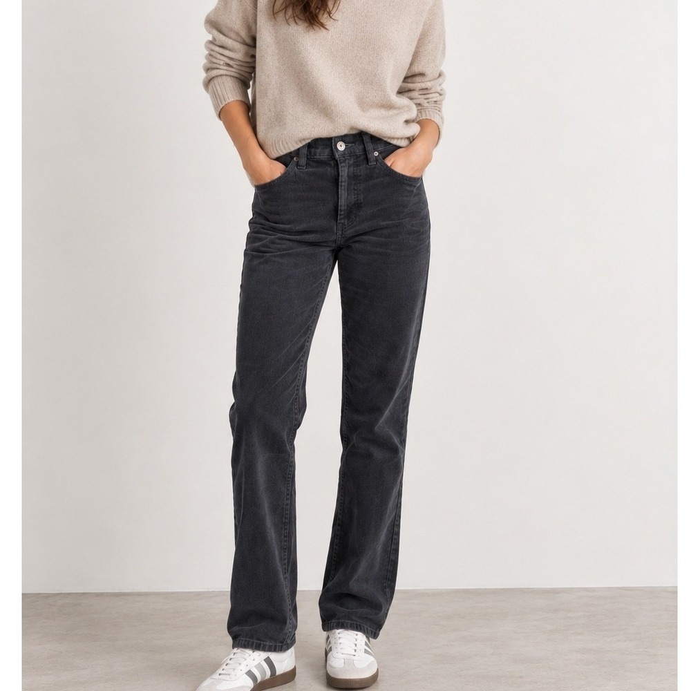 Club Monaco Women's Charcoal Gray Corduroy Straight Leg Pants Size 4 5-Pocket